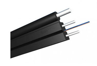 Quality  Black LSZH Sheath 1 Core Indoor Digital Fibre Optic Cable With Steel Wire FRP Strengthen FTTH factory