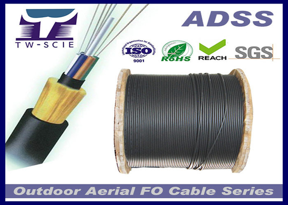 OEM Dielectric High Flexible ADSS Armored Fiber Optic Cable No Metal Material In The Structure