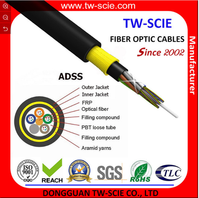 All Dielectric Self Support 24 Core Fiber Optic Cable ADSS No Metal Material In The Structure