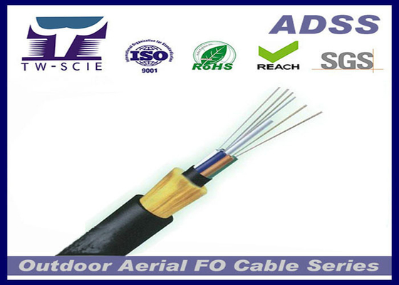 China Long Span Aramid Yarn Strength Armored Fiber Optic Cable Self Support Aerial ADSS