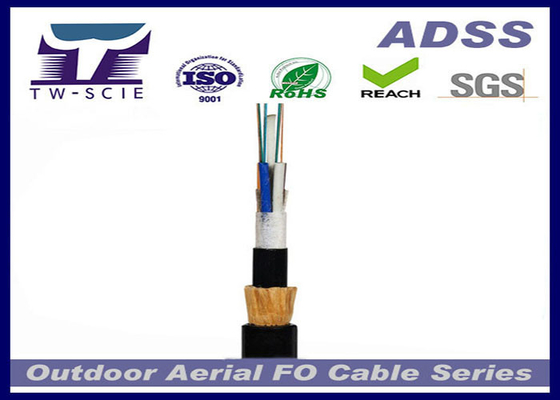 China Long Span Aramid Yarn Strength Armored Fiber Optic Cable Self Support Aerial ADSS