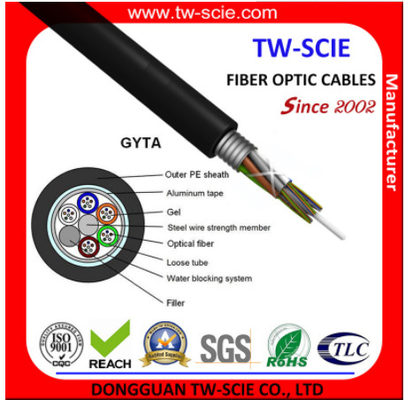 Outdoor Aerial Loose Tube Fiber Optic Cable GYTA Aluminum Wire Armoured Cable
