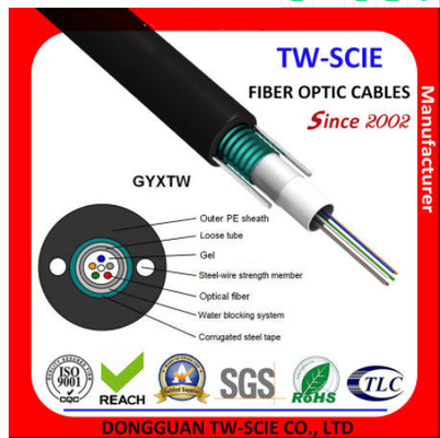 G652D Single Mode Loose Tube China Fiber Optic Cable GYXTW For Outdoor Aerial