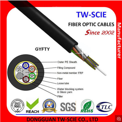 Non Armored Dielectric Multi Strand Single Mode Fiber Optic Cable 2 - 288 Core GYFTY