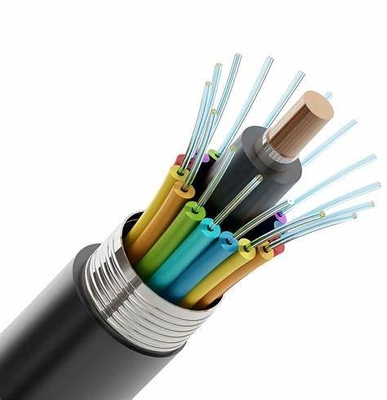 LSZH Jacket Indoor Armored Fiber Optic Cable with 6-12 Fibers Per Tube