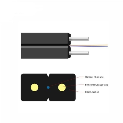 2/ 4 Core FTTH LSZH Fiber Optic Cable Indoor Singlemode Drop Cable