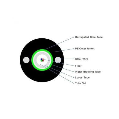 Single-Mode Optical Central Uni-Tube Corrugated Steel Armor Duct Aerial GYXTW Fiber Optic Cable