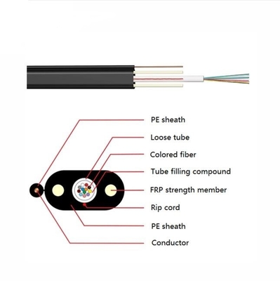 Flat Toneable Unit Tube Mini Locatable Electric Hybrid Flat Optical Fiber Cable