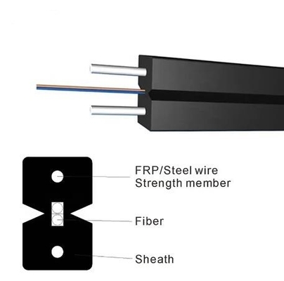 Outdoor 1 Core 2 Core 4 Core Steel Wire Drop Fiber Optic Cable For FTTH