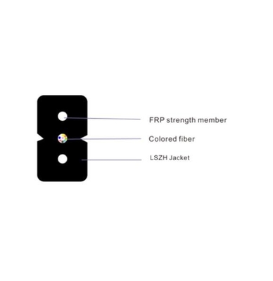 Indoor FTTH Drop Cable, FRP Strength Memeber, 1-12F,Choice Of OS2/OM2/OM3/OM4,LSZH