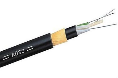 12 cores ADSS optical  fiber cable  non-metal Black Outer Sheath Easy Installation for power telecommunication