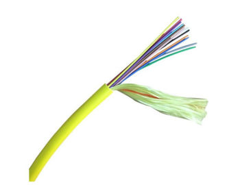 Yellow Color Indoor  LSZH Or PE Outer Sheath Flame Retardant Distribution Fiber Optic Cable