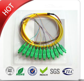 LC/PC Multi Mode Om3 12core Mini Breakout Cable 3m Pigtail-G yellow PVC material diameter 2.0mm
