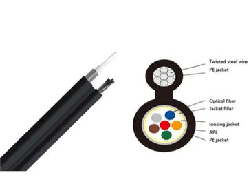Central Loose Tube Figure 8 Self Black Color Self Supporting Aerial Cable , 12 Core F for Outdoor