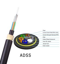 Outdoor Aireal ADSS OFC Cable Single Mode 24 Core for Power Telecommunication with High waterproof