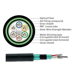 G652D 12 Fibers Armoured Fibre Optic Cable Moisture Resistant