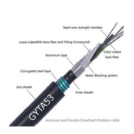 24 Cores GYTA53 Outdoor Fiber Optic Cable Direct Buried Double Jacket Stranded Loose Tube Aluminium Armored Cable