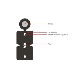 12 Core FTTH Drop Cable Single Mode Figure 8 Steel Wire Strength