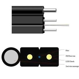 LSZH Outer Sheath 2*0.45mm Steel Strength Member SM FTTH Optical Fiber Drop Cable