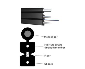 12 Core Flat Drop Cable G657A1 G657A2 2KM FTTH Fiber Optic Cable