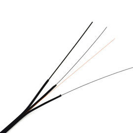 1-4 Core FTTH Drop Cable FRP / Steel Strength Member Covered Flat Optical Cable