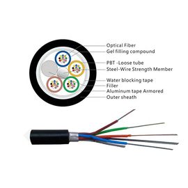 China Loose Tube Stranded GYTA Aerial and Duct 144 Core Single Mode Outdoor Armored Fiber Optic Cable