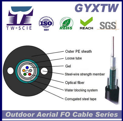 GYXTW 12 Core Armoured Fiber Optic Cable Small Diameter Flexible