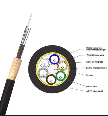 OEM 6 Core Double Sheath Loose Tube Back Supporting Aerial Cable Non-Metallic ADSS Fiber Optic Cable Long Lifetim