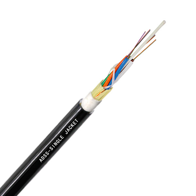 12 core  single jacketFactory Price Outdoor Self-supporting Aerial Fibra Optica  ADSS Span 100m ADSS Fiber Optic Cable