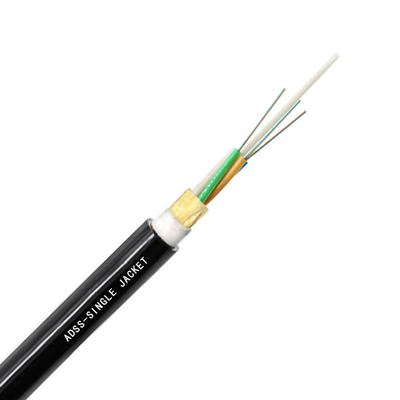 12 core  single jacketFactory Price Outdoor Self-supporting Aerial Fibra Optica  ADSS Span 100m ADSS Fiber Optic Cable